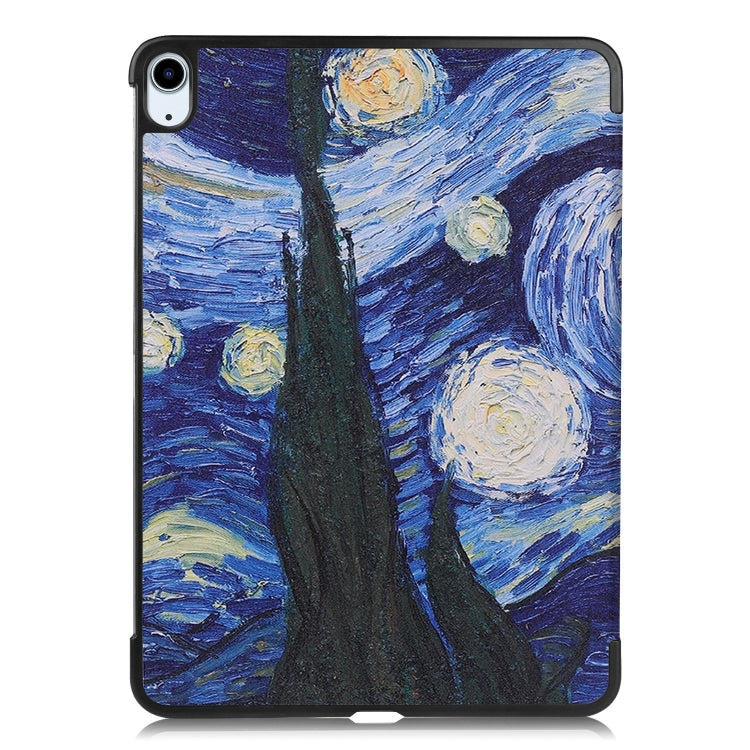 For iPad Air 11 2024 Custer Painted 3-Fold Holder Smart Leather Tablet Case(Starry Sky) - iPad Air 11 2024 Cases by buy2fix | Online Shopping UK | buy2fix