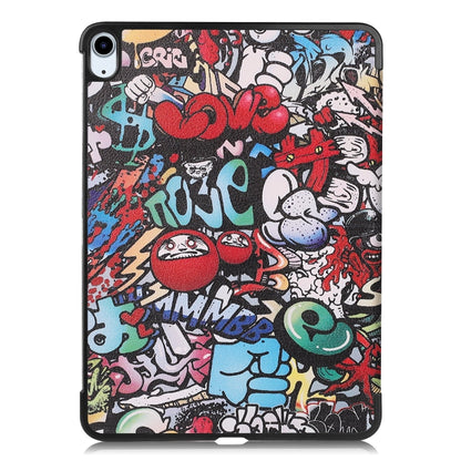 For iPad Air 11 2025 / 2024 Custer Painted 3-Fold Holder Smart Leather Tablet Case(Graffiti) - iPad Air 11 2025 / 2024 Cases by buy2fix | Online Shopping UK | buy2fix