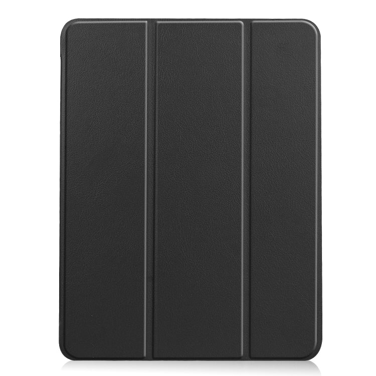 For iPad Air 11 2024 Custer TPU Pure Color 3-Fold Holder Smart Leather Tablet Case(Black) - iPad Air 11 2024 Cases by buy2fix | Online Shopping UK | buy2fix