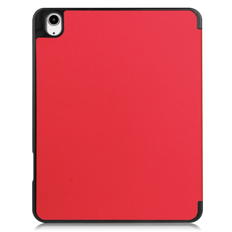 For iPad Air 13 2024 Custer TPU Pure Color 3-Fold Holder Smart Leather Tablet Case with Pen Tray(Red) - iPad Air 13 2024 Cases by buy2fix | Online Shopping UK | buy2fix