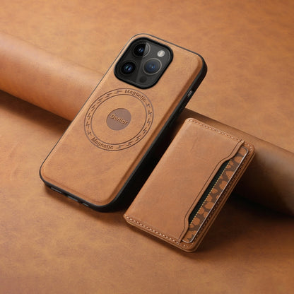 For iPhone 14 Pro Denior D13 Retro Texture Leather MagSafe Card Bag Phone Case(Brown) - iPhone 14 Pro Cases by Denior | Online Shopping UK | buy2fix