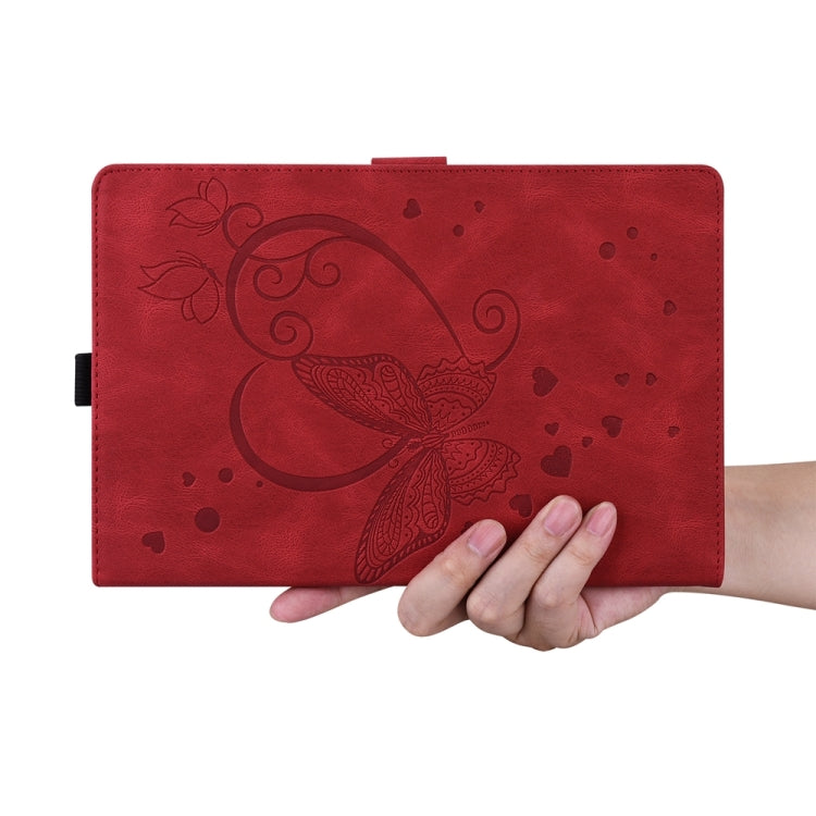 For iPad Pro 13 2024 Love Butterfly Embossed Leather Tablet Case(Red) - iPad Pro 13 2024 Cases by buy2fix | Online Shopping UK | buy2fix