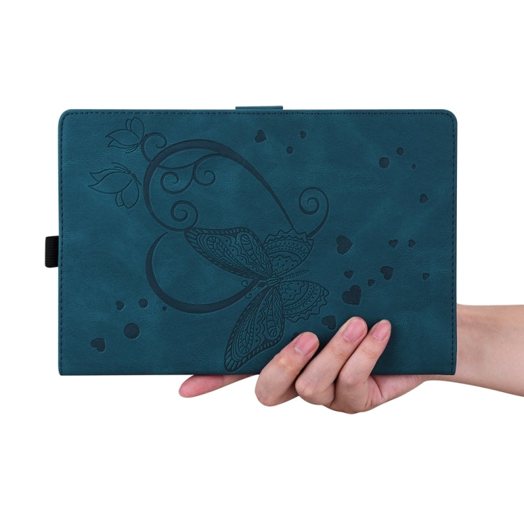 For iPad Pro 13 2024 Love Butterfly Embossed Leather Tablet Case(Blue) - iPad Pro 13 2024 Cases by buy2fix | Online Shopping UK | buy2fix