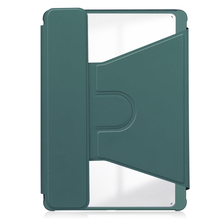 For iPad Air 11 2024 Transparent Rotation Smart Leather Tablet Case(Dark Green) - iPad Air 11 2024 Cases by buy2fix | Online Shopping UK | buy2fix