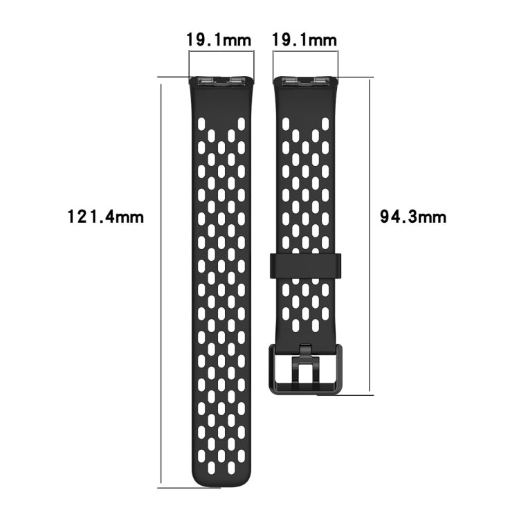 For Huawei Band 9 / 9 NFC / 8 / 8 NFC Hole Style Dual Black Buckle Silicone Watch Band(Red) - Watch Bands by buy2fix | Online Shopping UK | buy2fix