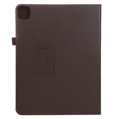 For iPad Pro 13 2024 Litchi Texture Solid Color Leather Tablet Case(Brown) - iPad Pro 13 2024 Cases by buy2fix | Online Shopping UK | buy2fix