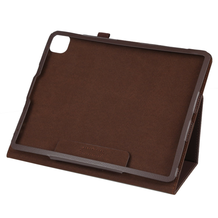 For iPad Pro 13 2024 Litchi Texture Solid Color Leather Tablet Case(Brown) - iPad Pro 13 2024 Cases by buy2fix | Online Shopping UK | buy2fix