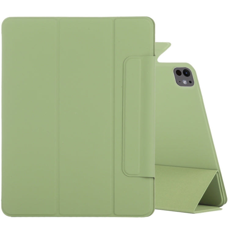 For iPad Pro 13 2024 Double-sided Clip Fixed Buckle Magnetic PU Leather Smart Tablet Case(Grass Green) - iPad Pro 13 2024 Cases by buy2fix | Online Shopping UK | buy2fix