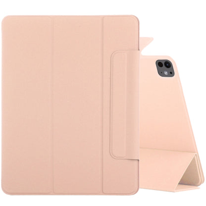 For iPad Pro 13 2024 Double-sided Clip Fixed Buckle Magnetic PU Leather Smart Tablet Case(Gold) - iPad Pro 13 2024 Cases by buy2fix | Online Shopping UK | buy2fix