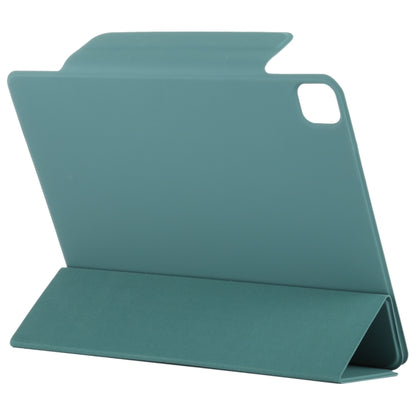 For iPad Pro 11 2024 Double-sided Clip Fixed Buckle Magnetic PU Leather Smart Tablet Case(Green) - iPad Pro 11 2024 Cases by buy2fix | Online Shopping UK | buy2fix