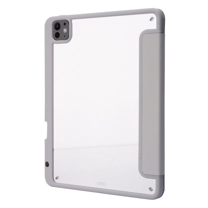 For iPad Pro 13 2024 Deformation Transparent Acrylic Leather Tablet Case(Grey) - iPad Pro 13 2024 Cases by buy2fix | Online Shopping UK | buy2fix