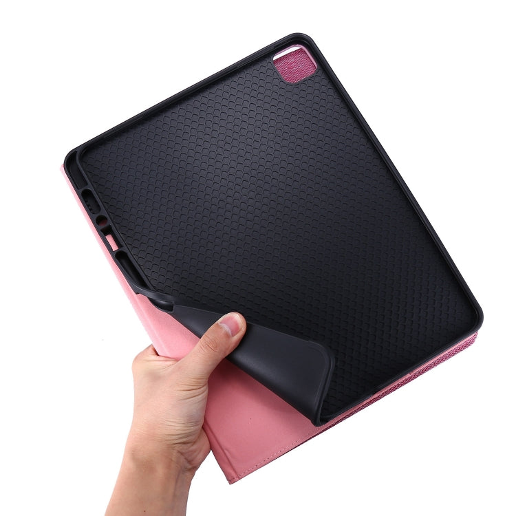 For iPad Air 11 2024 Fabric Leather Tablet Case(Rose Red) - iPad Air 11 2024 Cases by buy2fix | Online Shopping UK | buy2fix