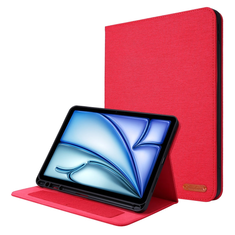 For iPad Air 11 2024 Fabric Leather Tablet Case(Red) - iPad Air 11 2024 Cases by buy2fix | Online Shopping UK | buy2fix