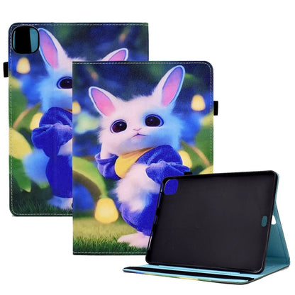 For iPad Pro 11 2024 Painted Elastic Band Smart Leather Tablet Case(Cute Rabbit) - iPad Pro 11 2024 Cases by buy2fix | Online Shopping UK | buy2fix