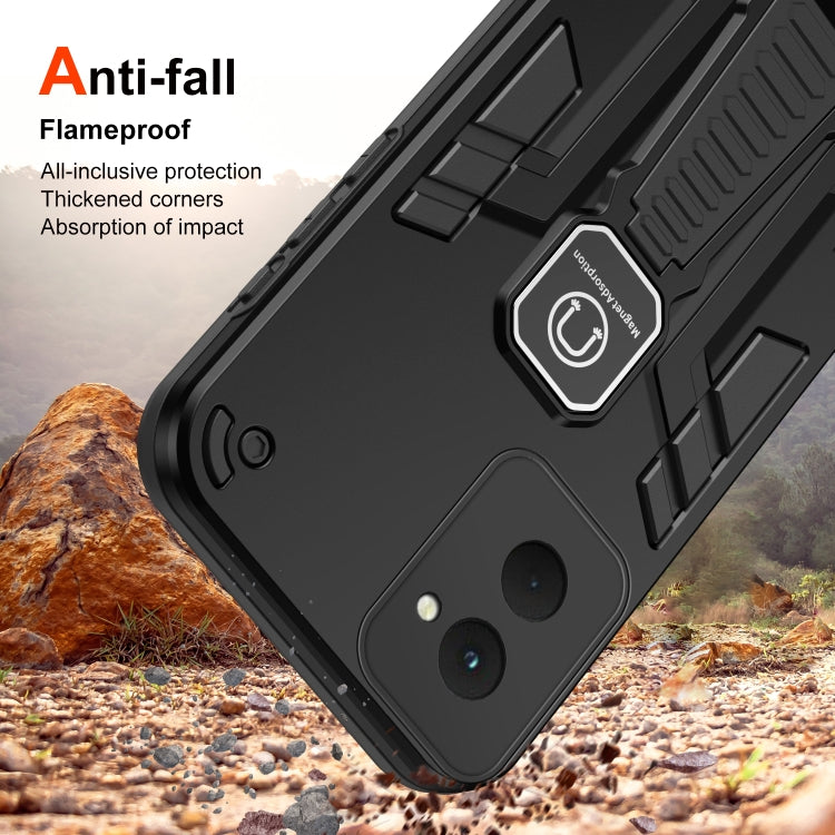 For Motorola Moto G Power 2024 Shockproof Holder Phone Case(Black) - Motorola Cases by buy2fix | Online Shopping UK | buy2fix