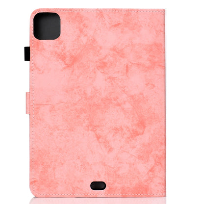 For iPad Pro 11 2024 Marble Style Cloth Texture Smart Leather Tablet Case(Pink) - iPad Pro 11 2024 Cases by buy2fix | Online Shopping UK | buy2fix