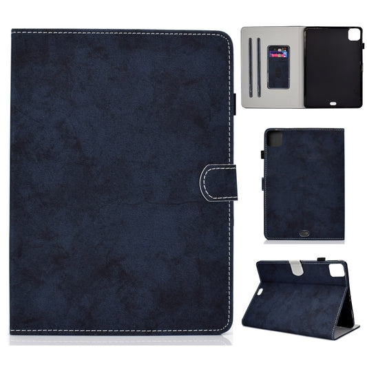 For iPad Pro 11 2024 Marble Style Cloth Texture Smart Leather Tablet Case(Dark Blue) - iPad Pro 11 2024 Cases by buy2fix | Online Shopping UK | buy2fix