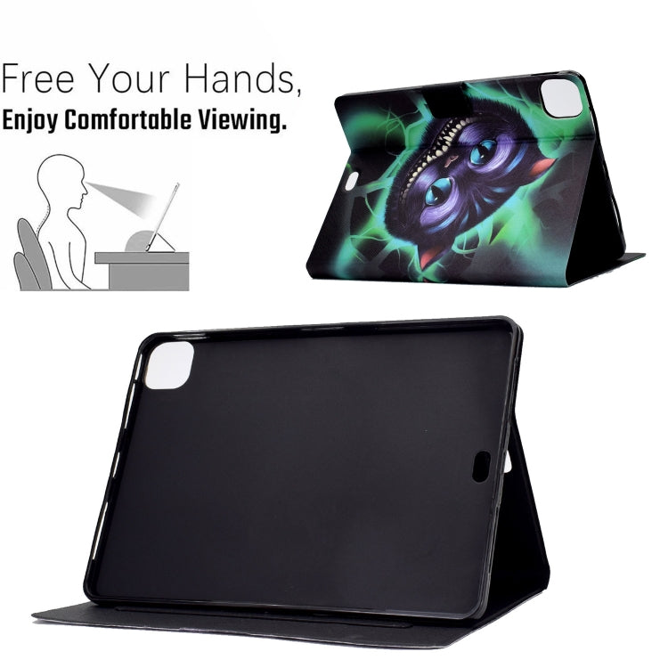 For iPad Pro 11 2024 Colored Drawing Smart Leather Tablet Case(Big Headed Cat) - iPad Pro 11 2024 Cases by buy2fix | Online Shopping UK | buy2fix