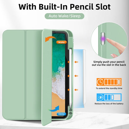 For iPad Pro 11 2024 3-fold TPU Smart Leather Tablet Case with Pen Slot(Green) - iPad Pro 11 2024 Cases by buy2fix | Online Shopping UK | buy2fix