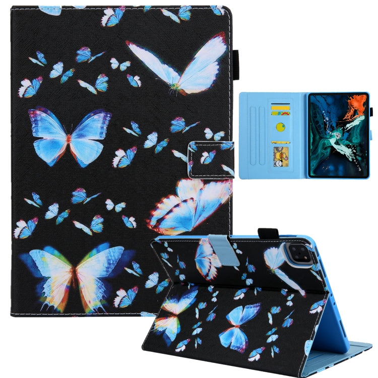 For iPad Pro 11 2024 Colored Drawing Leather Smart Tablet Case(Dream Blue Butterfly) - iPad Pro 11 2024 Cases by buy2fix | Online Shopping UK | buy2fix