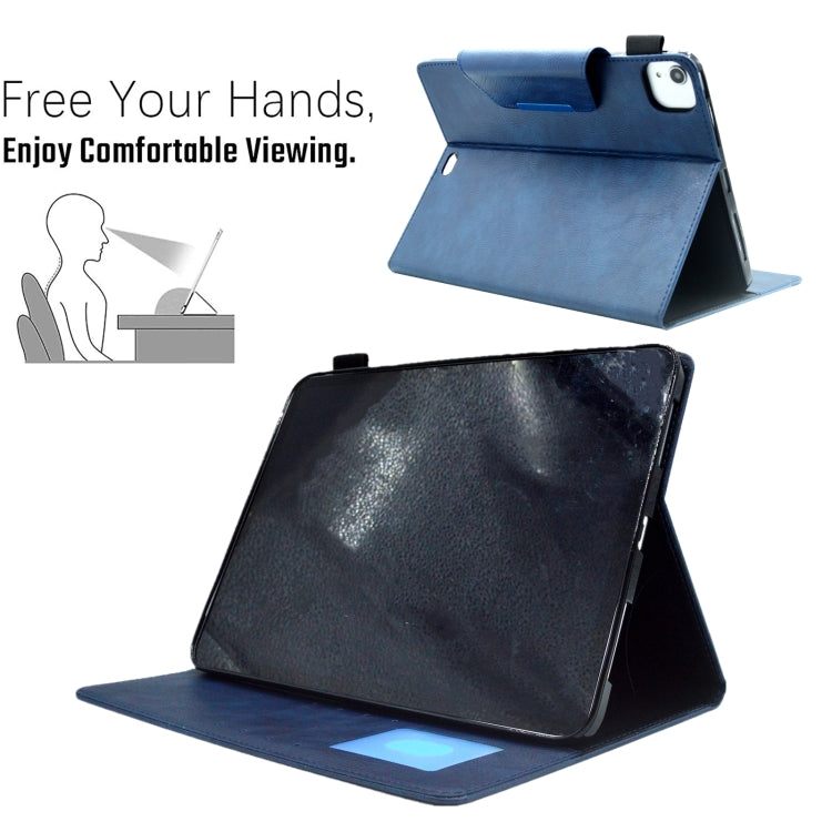 For iPad Pro 11 2024 Suede Cross Texture Magnetic Clasp Leather Smart Tablet Case(Blue) - iPad Pro 11 2024 Cases by buy2fix | Online Shopping UK | buy2fix