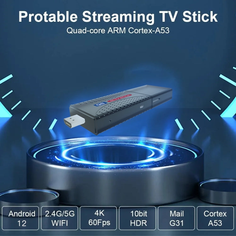 Q8 STICK Rockchip 3228A Quad-Core 1.2GHZ Android 12 4K HD TV Stick, RAM:1GB+8GB - Android TV Sticks by buy2fix | Online Shopping UK | buy2fix