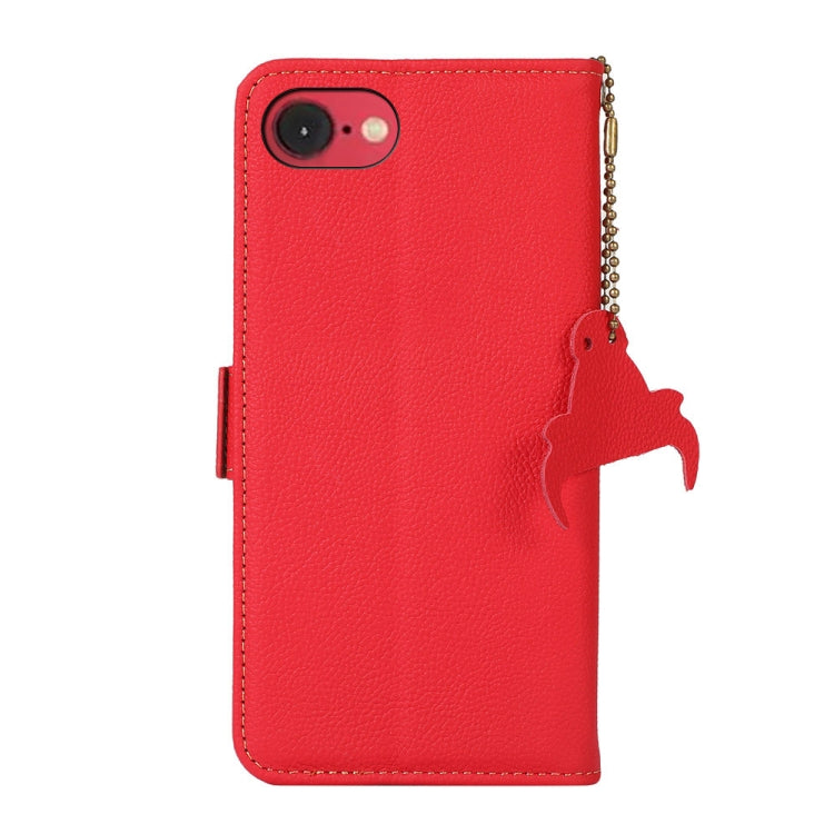 For iPhone SE 2024 Side-Magnetic TJ Genuine Leather RFID Phone Case(Red) - More iPhone Cases by buy2fix | Online Shopping UK | buy2fix