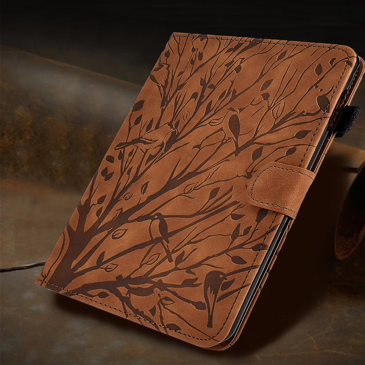 For iPad Pro 11 2024 Fortune Tree Embossed Leather Smart Tablet Case(Brown) - iPad Pro 11 2024 Cases by buy2fix | Online Shopping UK | buy2fix