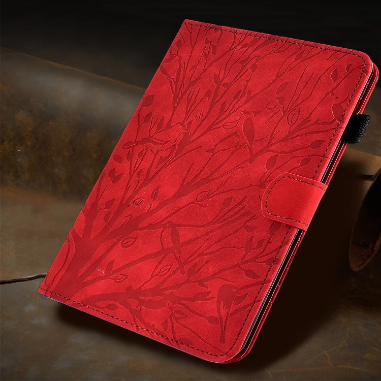 For iPad Pro 11 2024 Fortune Tree Embossed Leather Smart Tablet Case(Red) - iPad Pro 11 2024 Cases by buy2fix | Online Shopping UK | buy2fix