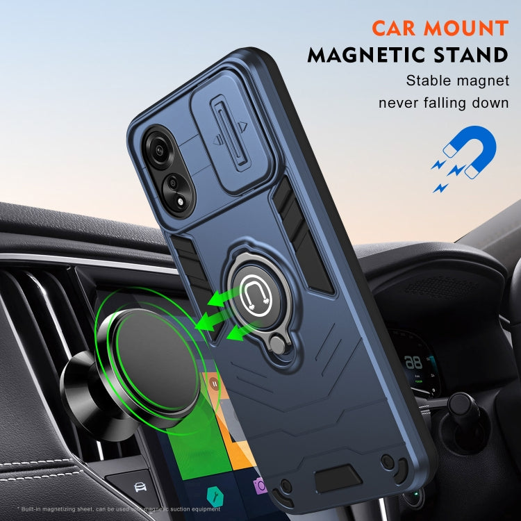 For OPPO A78 4G Camshield Ring Holder Phone Case(Royal Blue) - OPPO Cases by buy2fix | Online Shopping UK | buy2fix