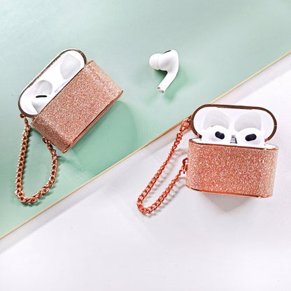 For AirPods Pro 2 Cylindrical Glitter Leather Texture Bluetooth Earphone Protective Case(Rose Gold) - For AirPods Pro 2 by buy2fix | Online Shopping UK | buy2fix