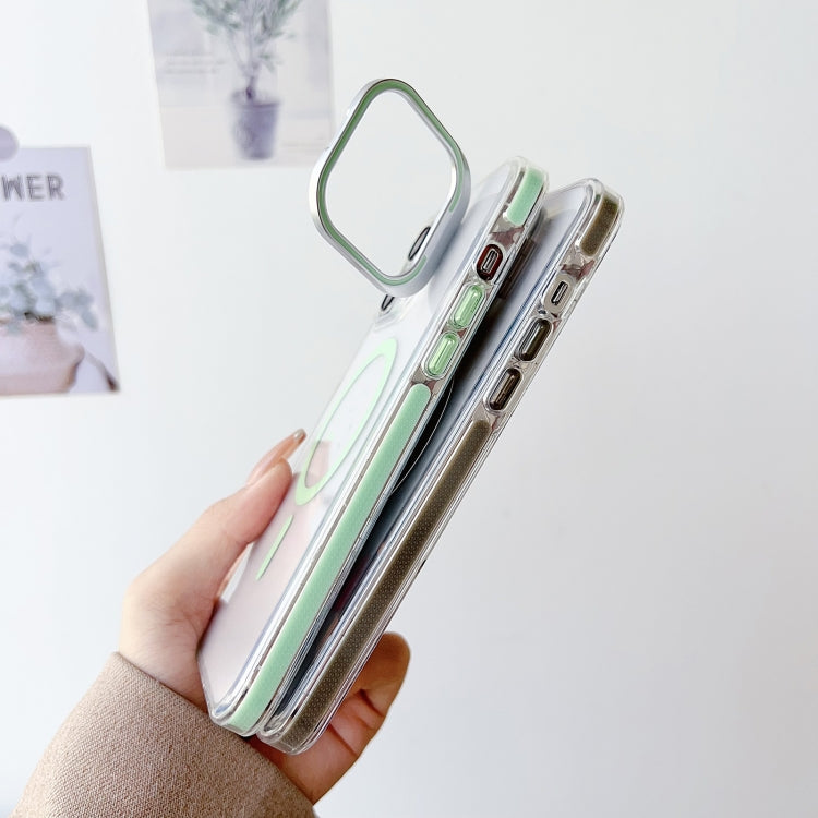 For iPhone 13 Pro Max J2 High Transparent MagSafe Magnetic Frame Holder Phone Case(Matcha Green) - iPhone 13 Pro Max Cases by buy2fix | Online Shopping UK | buy2fix