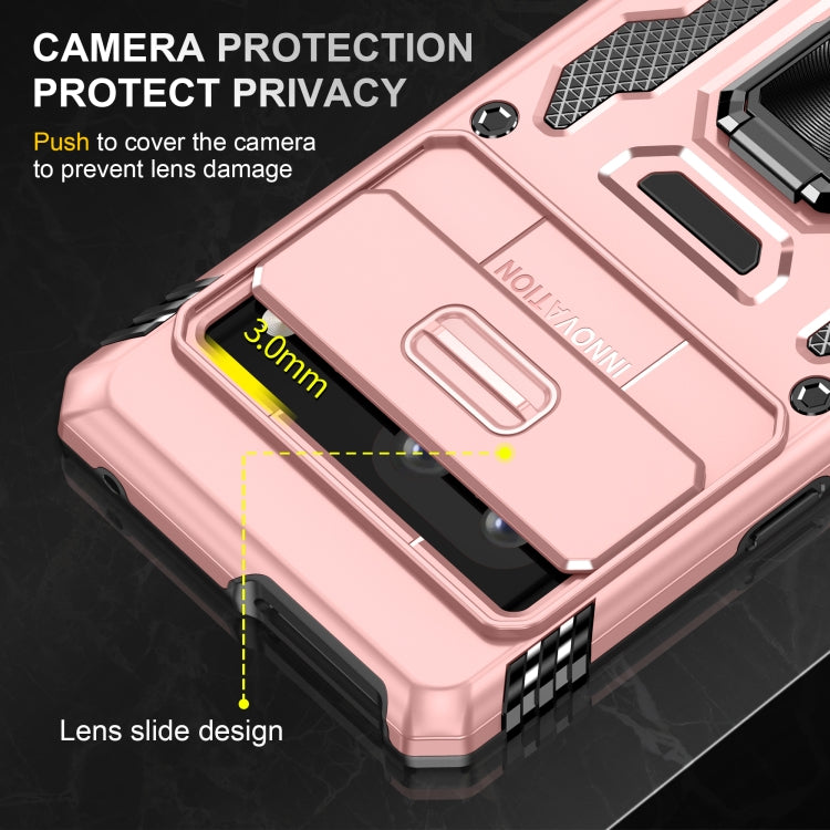 For Google Pixel 9/9 Pro Armor PC + TPU Camera Shield Phone Case(Rose Gold) - Google Cases by buy2fix | Online Shopping UK | buy2fix