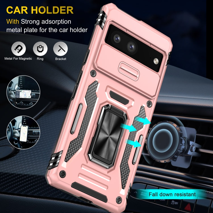 For Google Pixel 9/9 Pro Armor PC + TPU Camera Shield Phone Case(Rose Gold) - Google Cases by buy2fix | Online Shopping UK | buy2fix