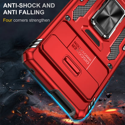 For Google Pixel 9 Pro XL 6.8 Armor PC + TPU Camera Shield Phone Case(Red) - Google Cases by buy2fix | Online Shopping UK | buy2fix