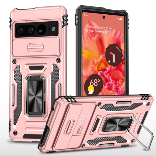 For Google Pixel 9 Pro XL 6.8 Armor PC + TPU Camera Shield Phone Case(Rose Gold) - Google Cases by buy2fix | Online Shopping UK | buy2fix