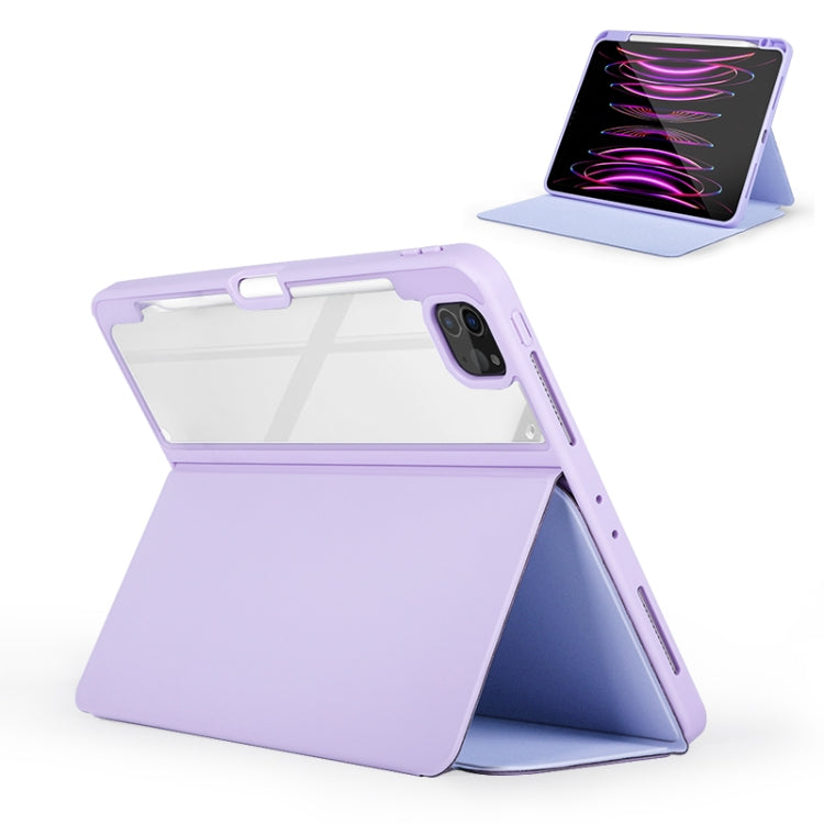 For iPad Air 13 2024 / Pro 12.9 2022 2-Fold Clear Acrylic Leather Tablet Case(Baby Pink) - iPad Pro 12.9 (2022/2021) Cases by buy2fix | Online Shopping UK | buy2fix