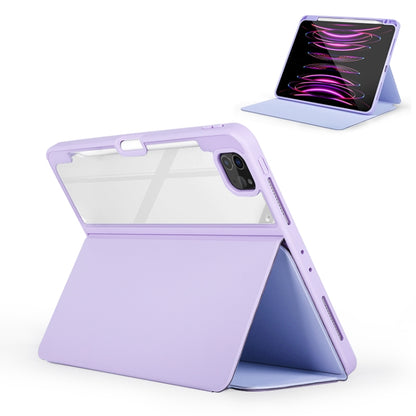 For iPad Air 13 2024 / Pro 12.9 2022 2-Fold Clear Acrylic Leather Tablet Case(Baby Pink) - iPad Pro 12.9 (2022/2021) Cases by buy2fix | Online Shopping UK | buy2fix