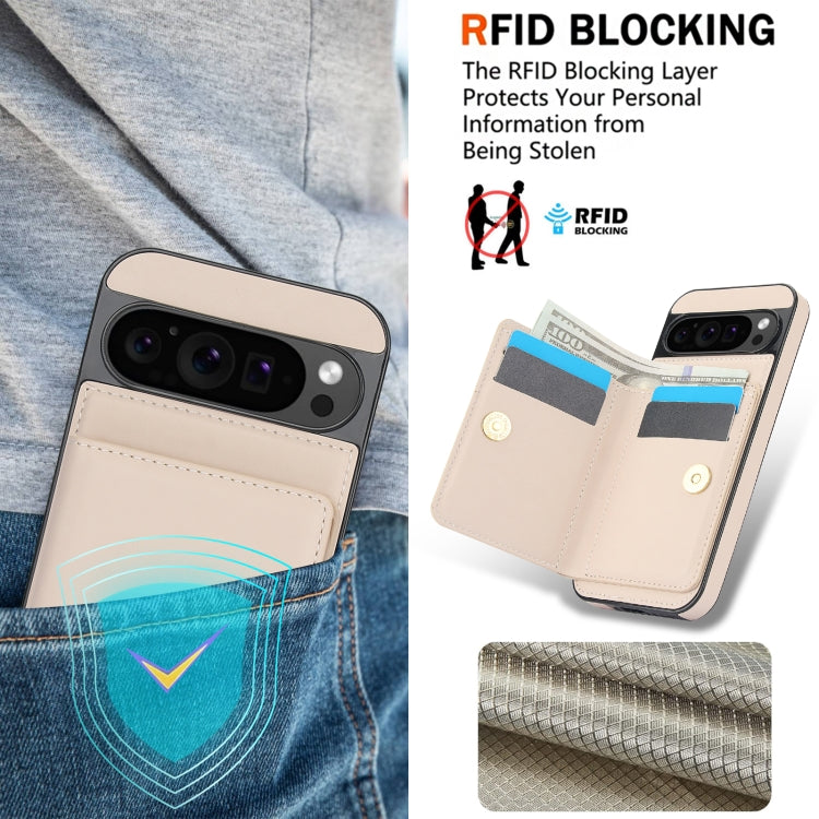 For Google Pixel 9 Pro XL RFID Anti-theft Card Ring Holder Phone Case(White) - Google Cases by buy2fix | Online Shopping UK | buy2fix