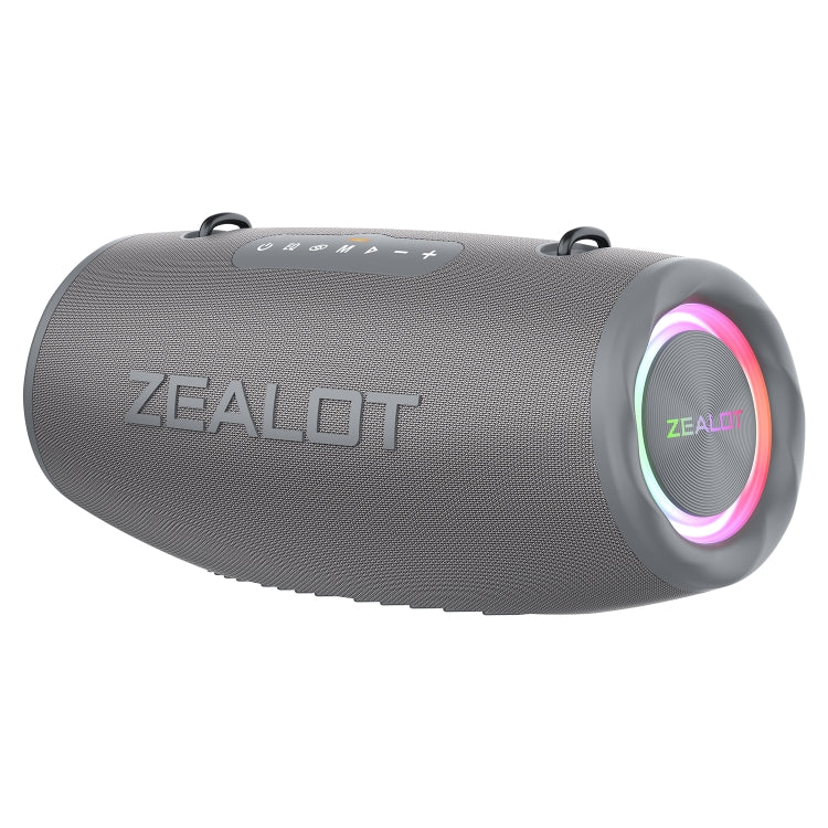 Zealot S87 80W Portable Outdoor Bluetooth Speaker with RGB Light(Grey) - Waterproof Speaker by ZEALOT | Online Shopping UK | buy2fix