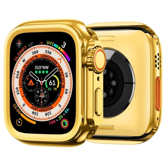 For Apple Watch Series 9 / 8 / 7 45mm Change to Ultra 49mm Alloy Watch Case(Gold) - Watch Cases by buy2fix | Online Shopping UK | buy2fix