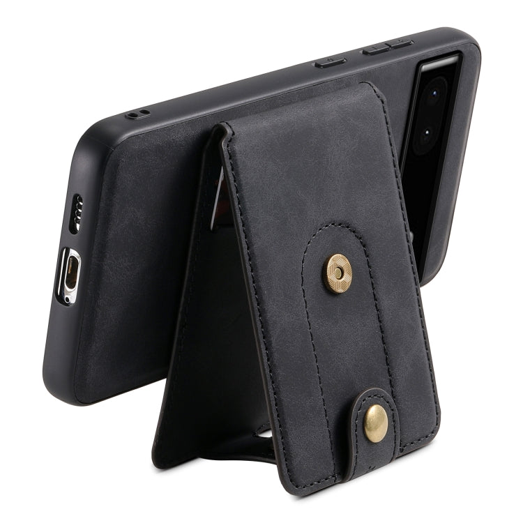 For Google Pixel 6a Denior D14 NK Retro Pattern MagSafe Magnetic Card Holder Leather Phone Case(Black) - Google Cases by Denior | Online Shopping UK | buy2fix