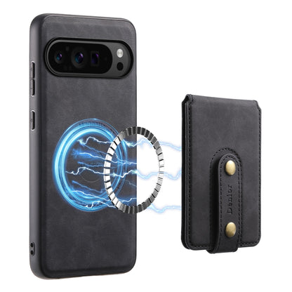 For Google Pixel 9 Pro Denior D14 NK Retro Pattern MagSafe Magnetic Card Holder Leather Phone Case(Black) - Google Cases by Denior | Online Shopping UK | buy2fix