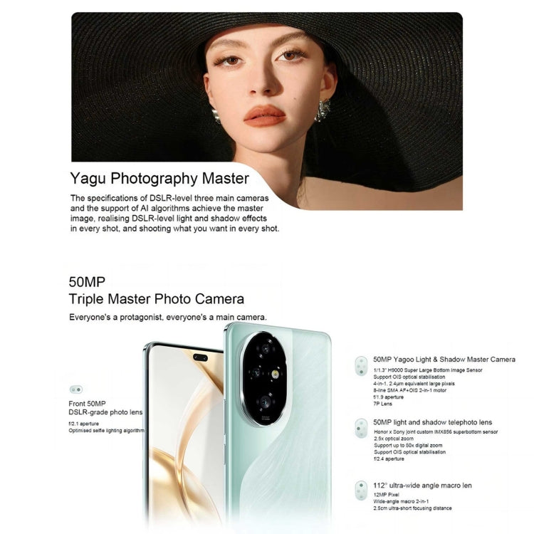 Honor 200 Pro, 16GB+512GB, Screen Fingerprint Identification, 6.78 inch MagicOS 8.0 Snapdragon 8s Gen 3 Octa Core, Network: 5G, NFC, OTG(Blue) - Honor by Huawei | Online Shopping UK | buy2fix