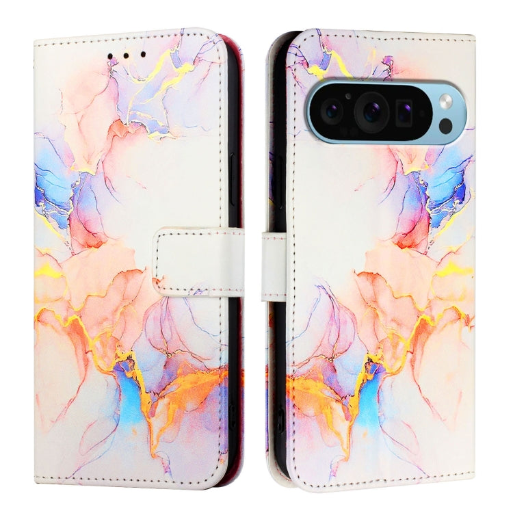 For Google Pixel 9 PT003 Marble Pattern Flip Leather Phone Case(Galaxy Marble White) - Google Cases by buy2fix | Online Shopping UK | buy2fix