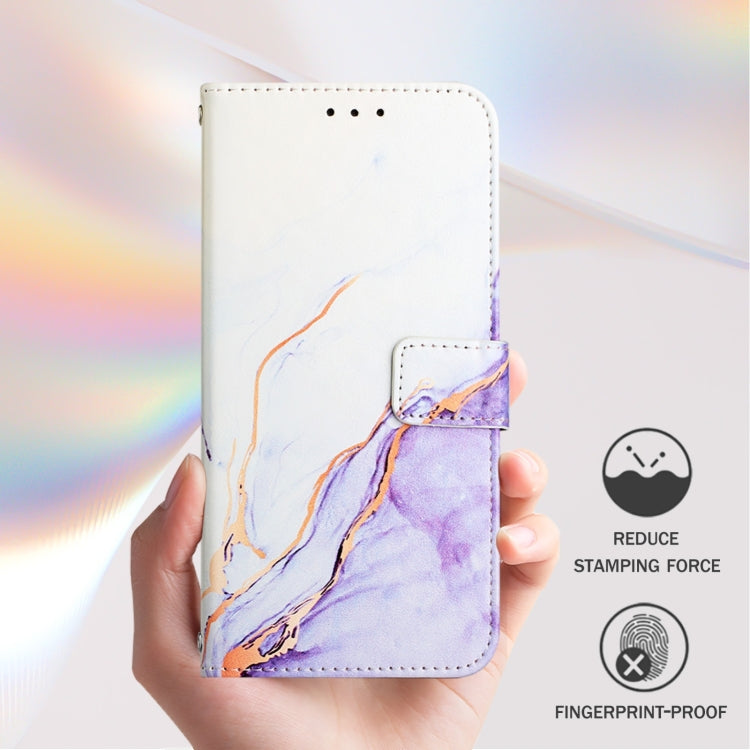 For Google Pixel 9 Pro XL PT003 Marble Pattern Flip Leather Phone Case(White Purple) - Google Cases by buy2fix | Online Shopping UK | buy2fix