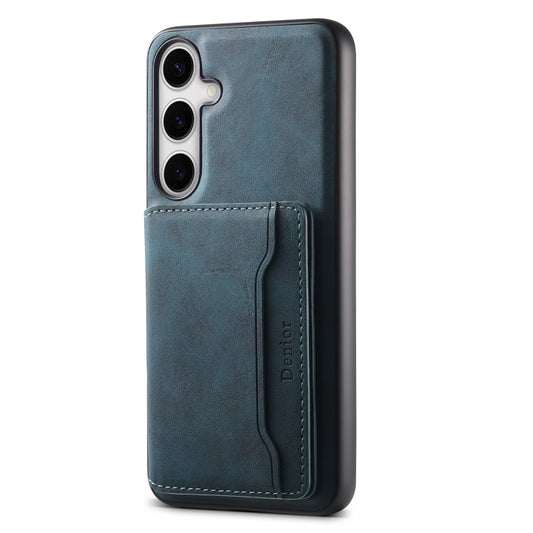 For Samsung Galaxy S24+ 5G Denior D13 Retro Texture Leather MagSafe Card Bag Phone Case(Blue) - Galaxy S24+ 5G Cases by Denior | Online Shopping UK | buy2fix