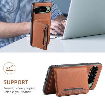 For Google Pixel 9 Denior D13 Retro Texture Leather MagSafe Card Bag Phone Case(Brown) - Google Cases by Denior | Online Shopping UK | buy2fix