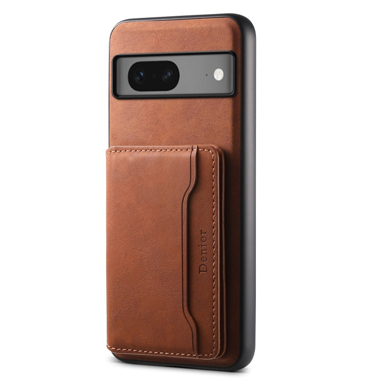 For Google Pixel 7 5G Denior D13 Retro Texture Leather MagSafe Card Bag Phone Case(Brown) - Google Cases by Denior | Online Shopping UK | buy2fix