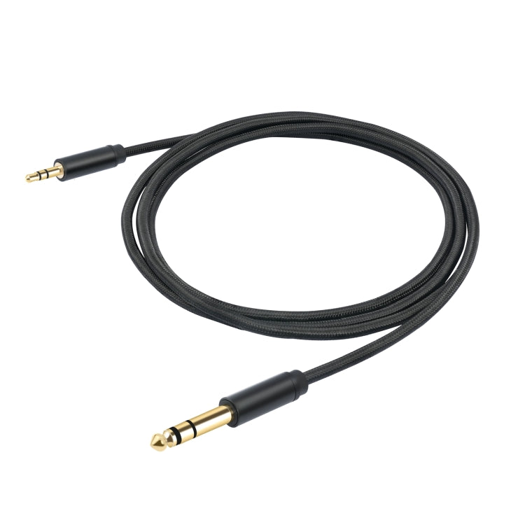 3662-3662BK 3.5mm Male to 6.35mm Male Stereo Amplifier Audio Cable, Length:1m(Black) - Microphone Audio Cable & Connector by buy2fix | Online Shopping UK | buy2fix